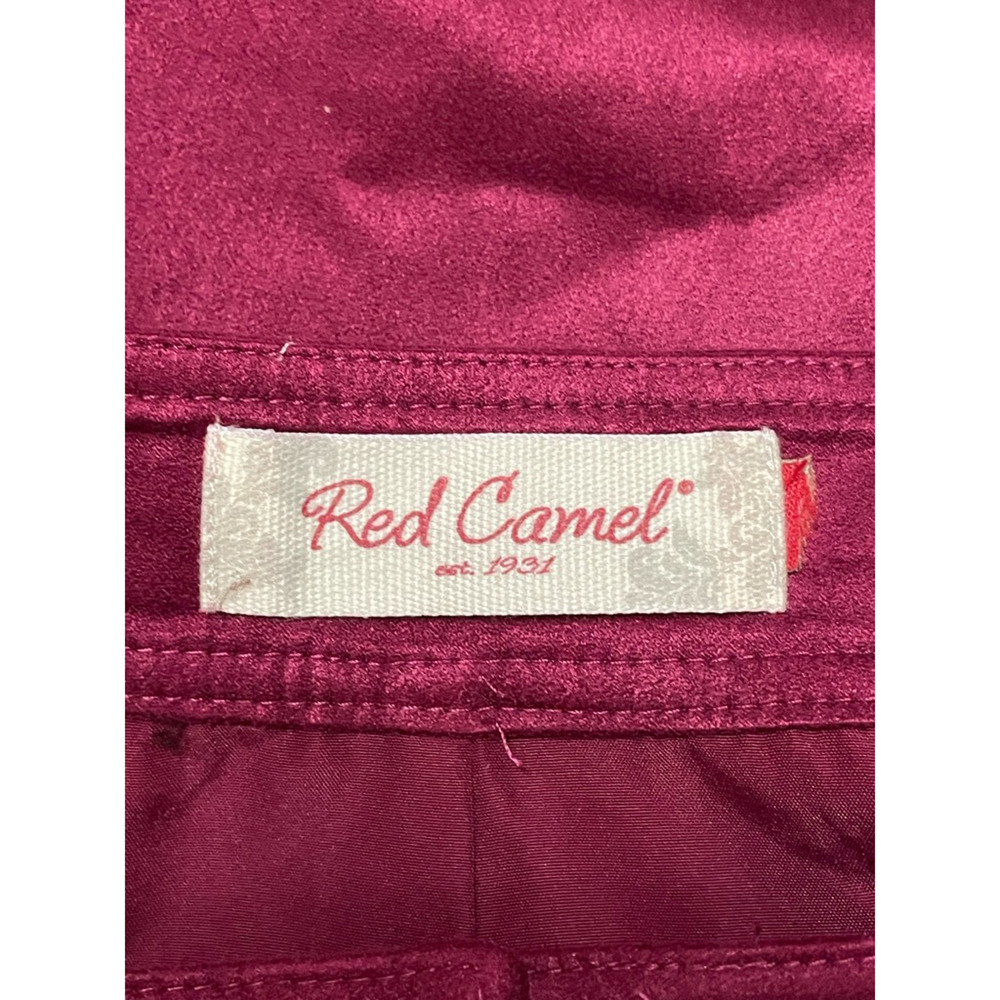 Red Camel Scalloped Button Front Mini Skirt Trendy A Line Festival Style XS Edgy - Picture 8 of 8